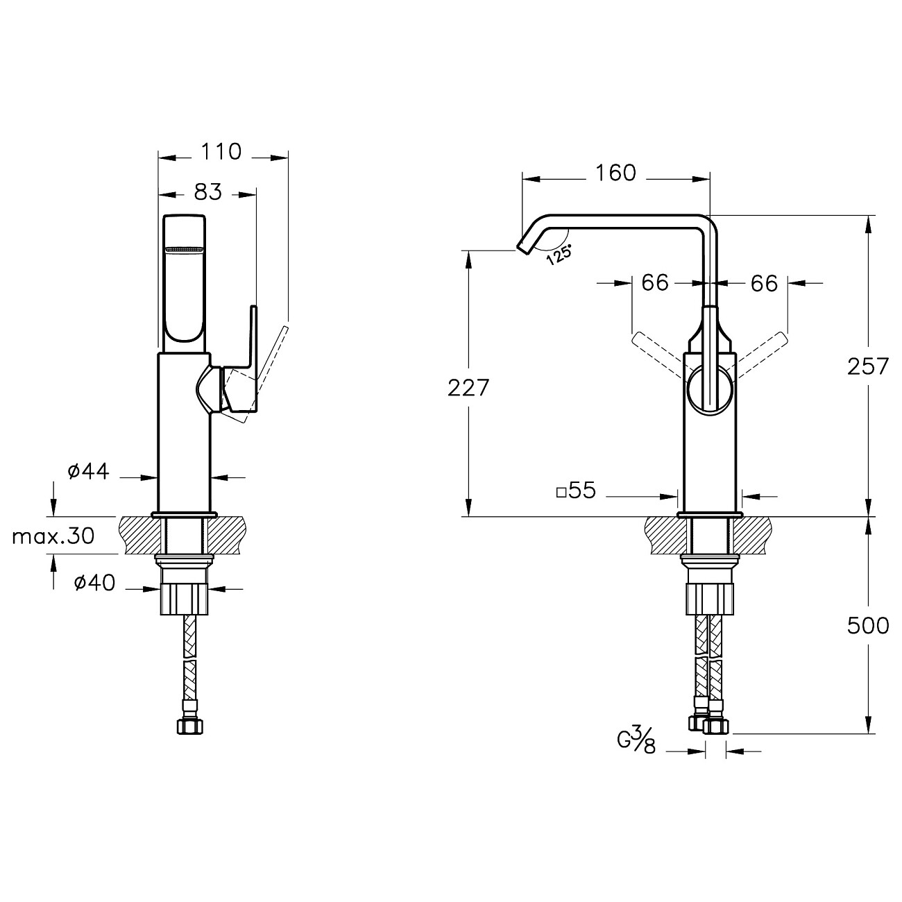 Смеситель для раковины однорычажный хром Vitra Suit A42765 - изображение 2