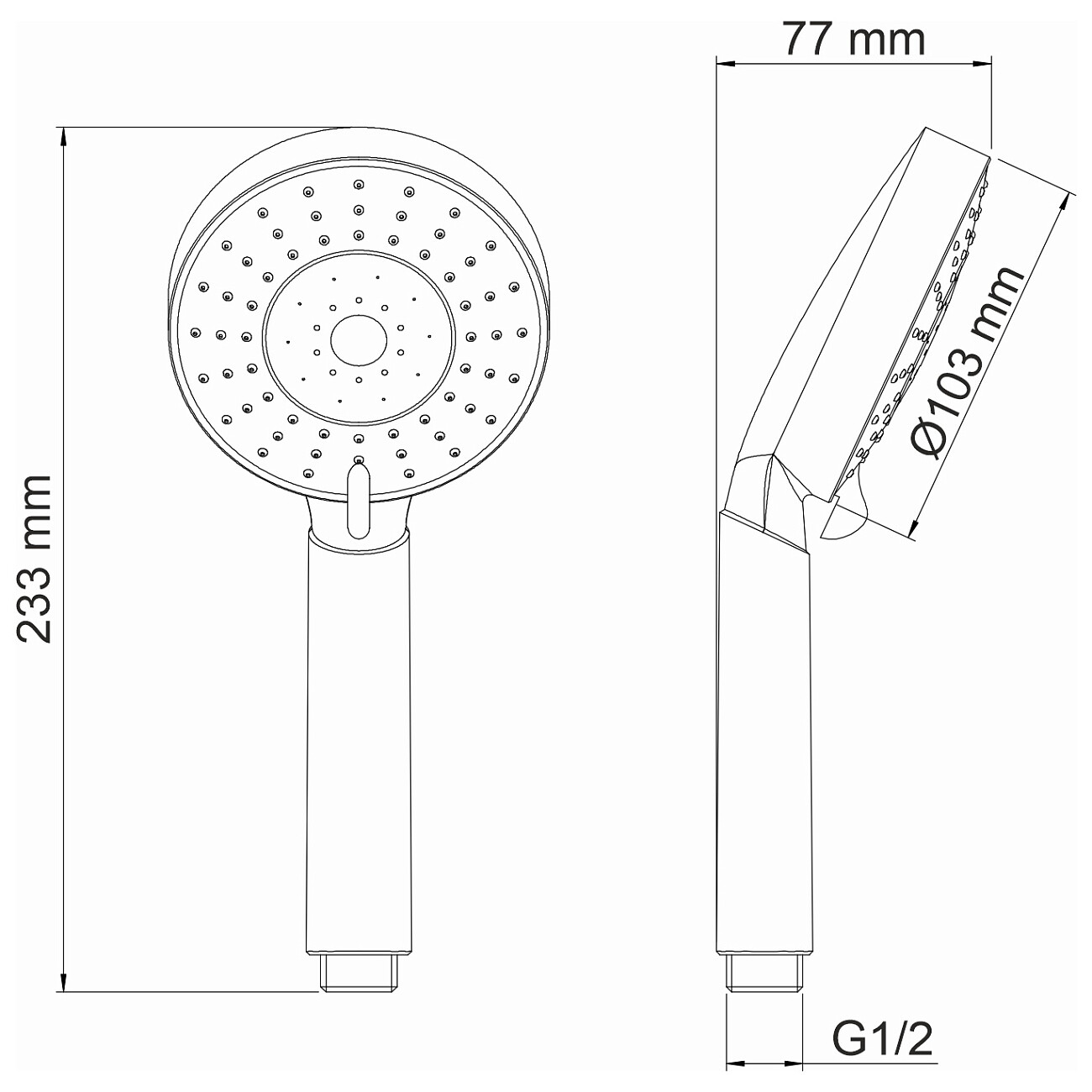Лейка для ручного душа круглая с 5 режимами 10 см хром Wasserkraft A032 - изображение 8