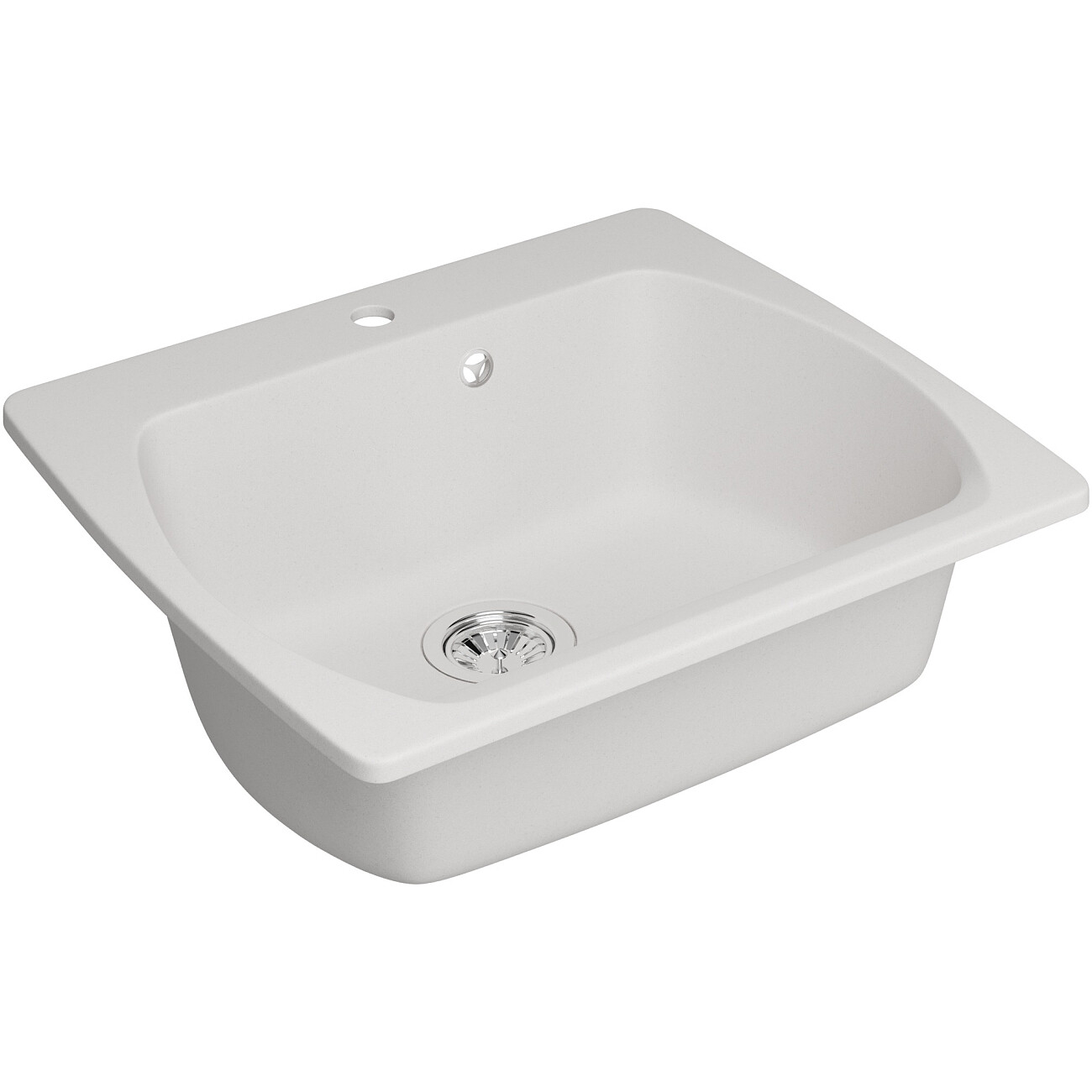 Мойка кухонная из искусственного гранита прямоугольная 53,5х61 см белая Domaci "Верона" 60-53 - изображение 5