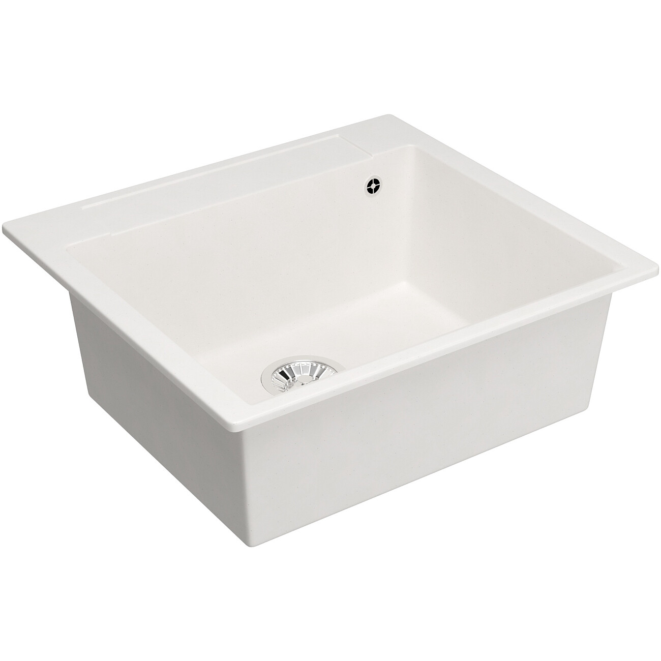 Мойка кухонная из искусственного мрамора прямоугольная 51х56 см белый хлопок Domaci "Савона" PA 560 - изображение 5