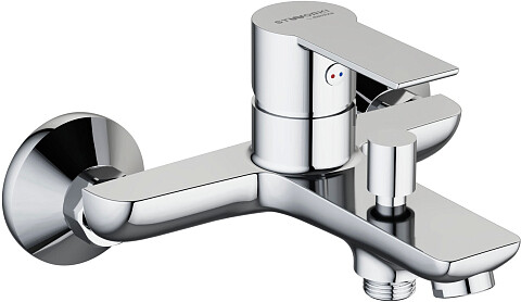 Смеситель для ванны с душем настенный с аэратором хром Stworki &quot;Хельсинки&quot; HFHS10000