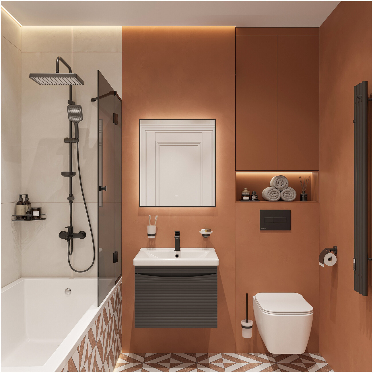 Душевая стойка с верхним душем черная Stworki "Хадстен" S17180BK - изображение 7