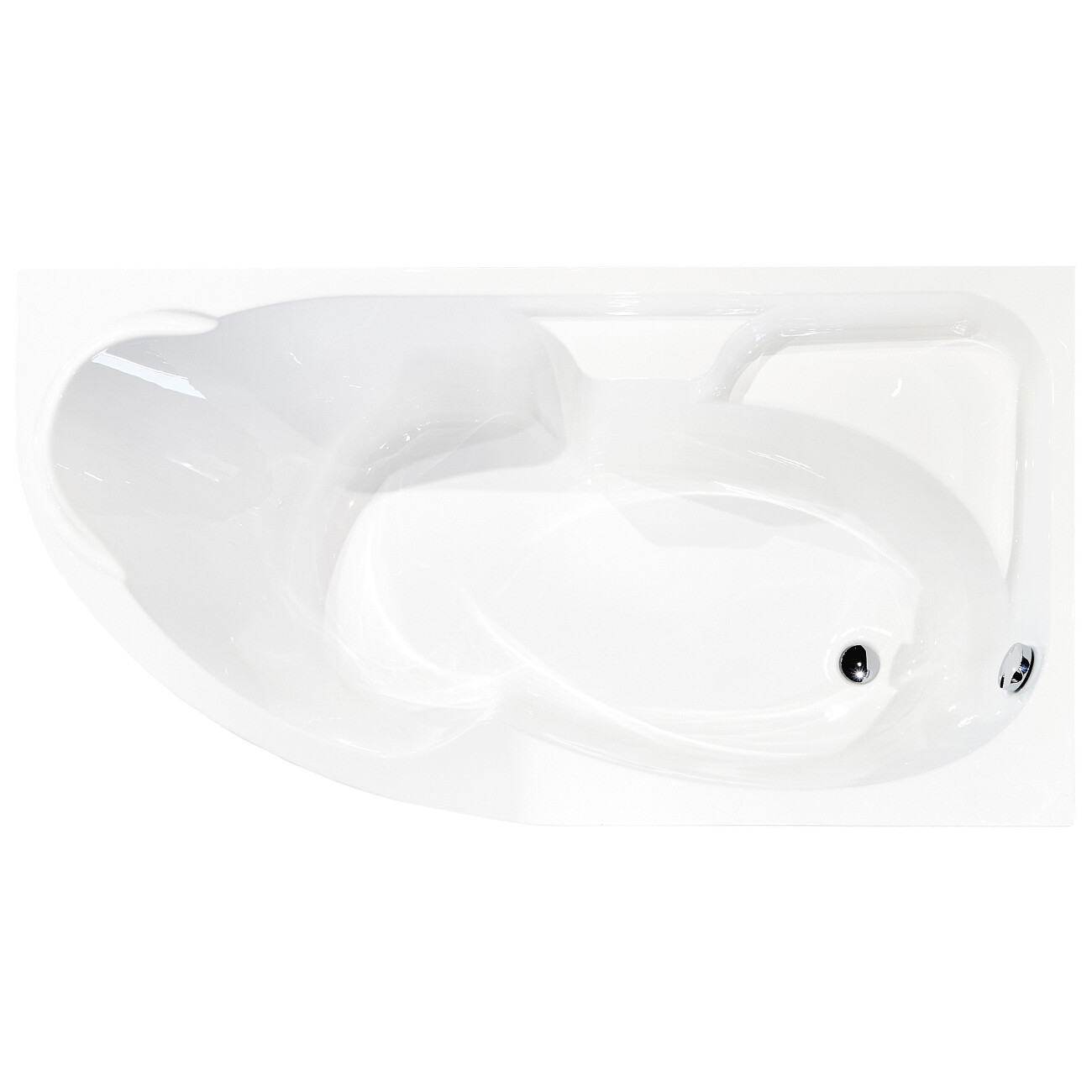 Ванна акриловая ассиметричная правая 100х160 см белая Creto Doris 14-160100R - изображение 3