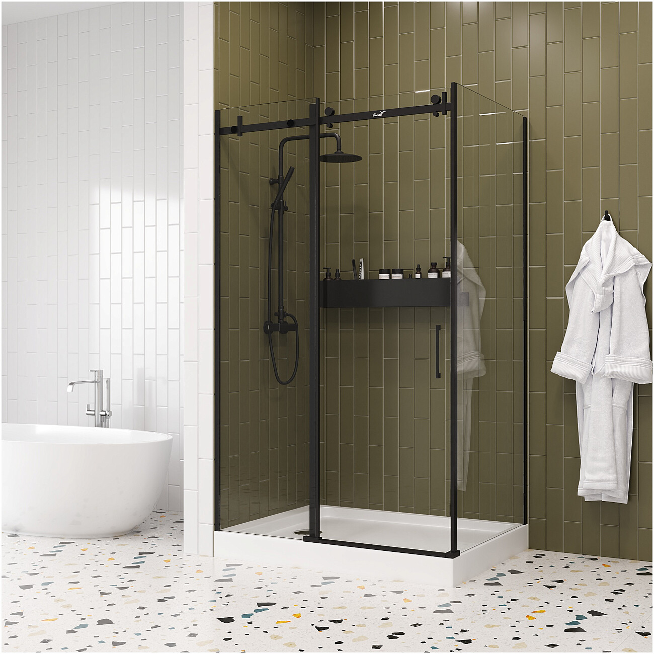 Душевой уголок прямоугольный 90x120 см черный Cerutti SPA Ceza's 120B - изображение 7