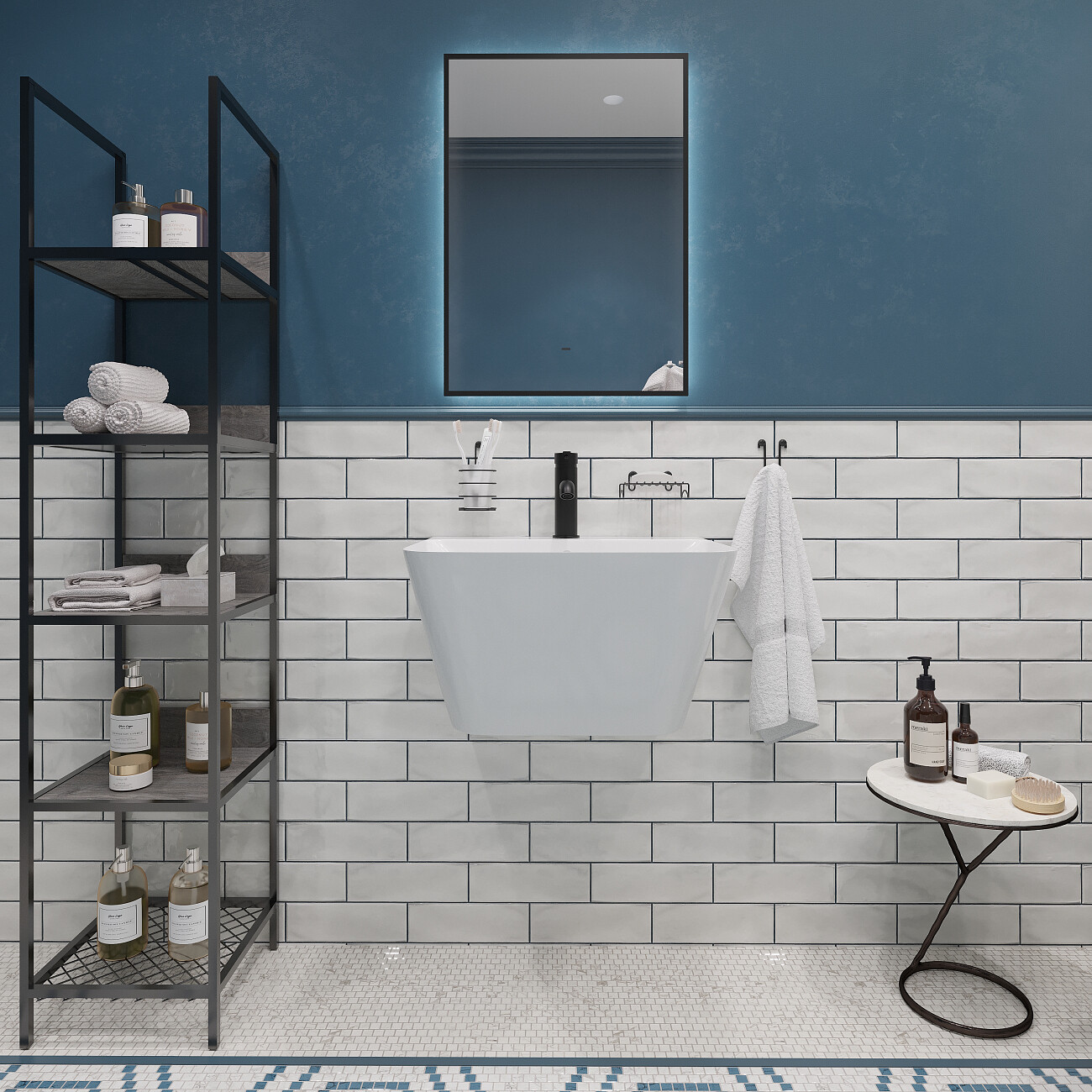 Раковина подвесная керамическая прямоугольная 45х55 см белая Stworki 100604-101 - изображение 3