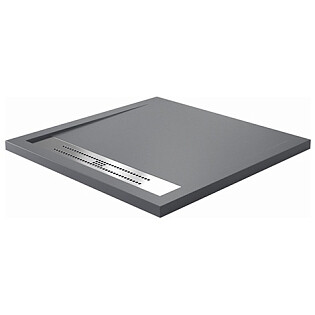 Душевой поддон из искусственного камня квадратный 90х90 см серый Wasserkraft Wiese 84T03