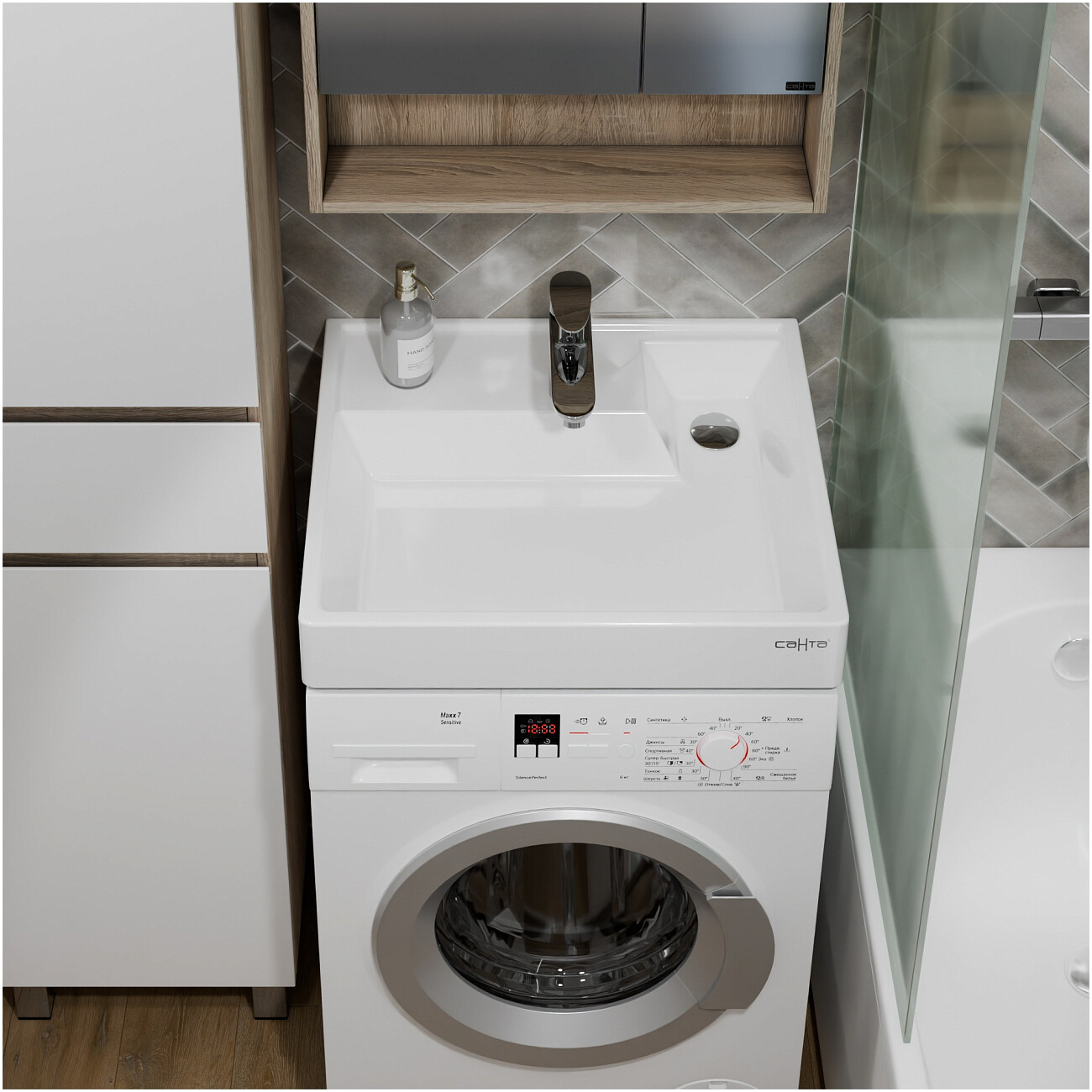 Раковина над стиральной машиной 55х60 см белая "Юпитер" 900130 - изображение 4