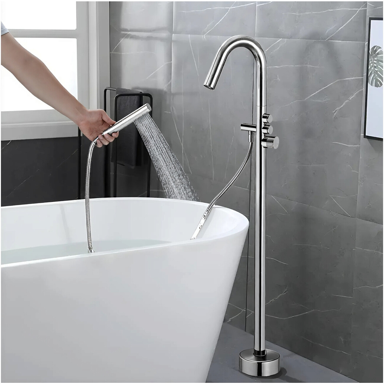 Смеситель напольный для ванны хром Boch Mann SUV BM10906 - изображение 2