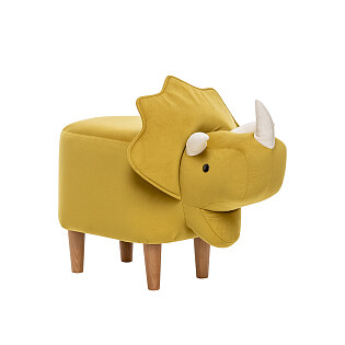 Пуф на деревянных ножках желтый Dino