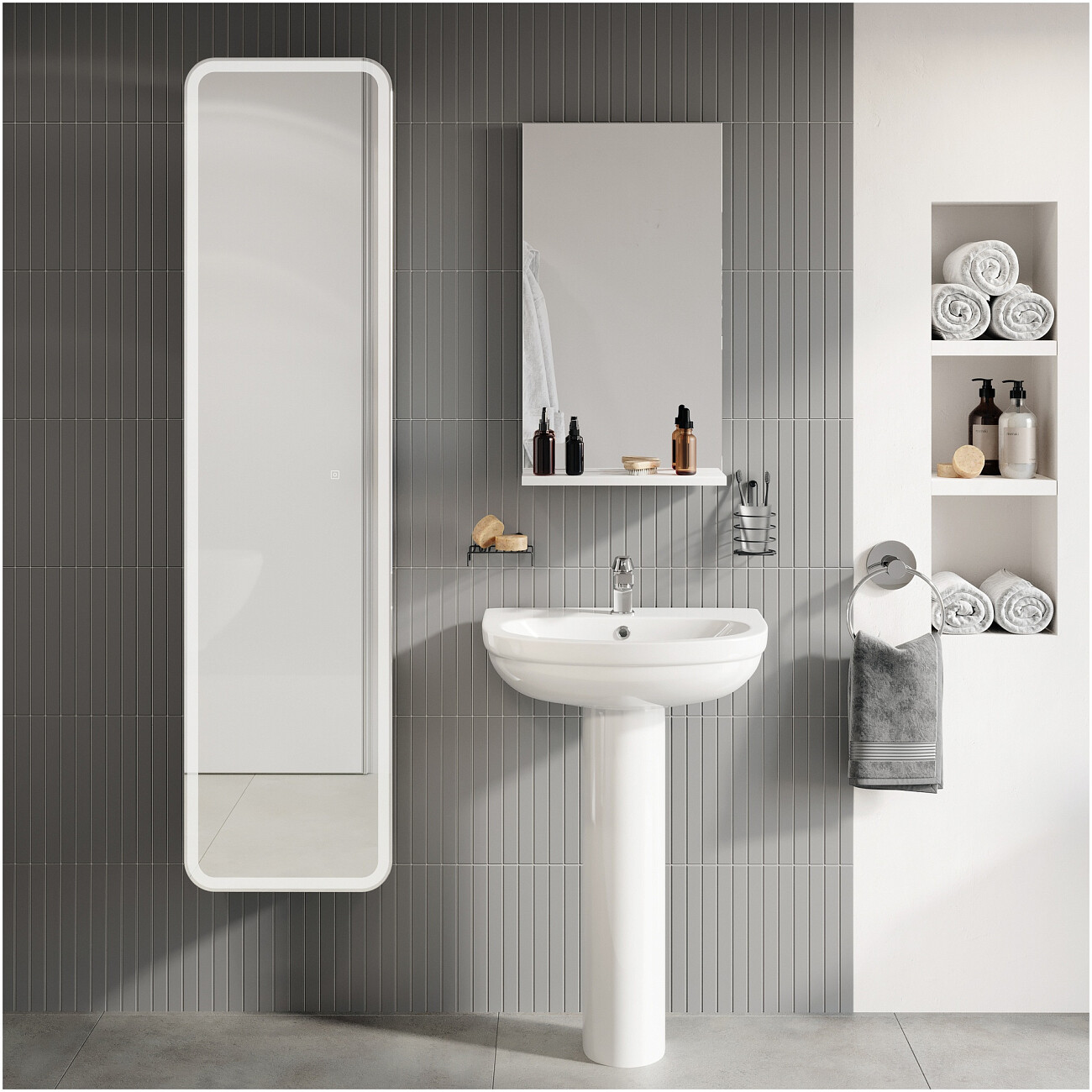 Раковина фаянсовая 55 см с пьедесталом белая Diwo "Коломна" 0110 - изображение 2