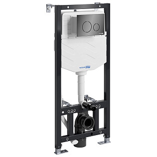 Инсталляция для подвесного унитаза с кнопкой смыва черная Aller 10TLT.010.ME.PB02