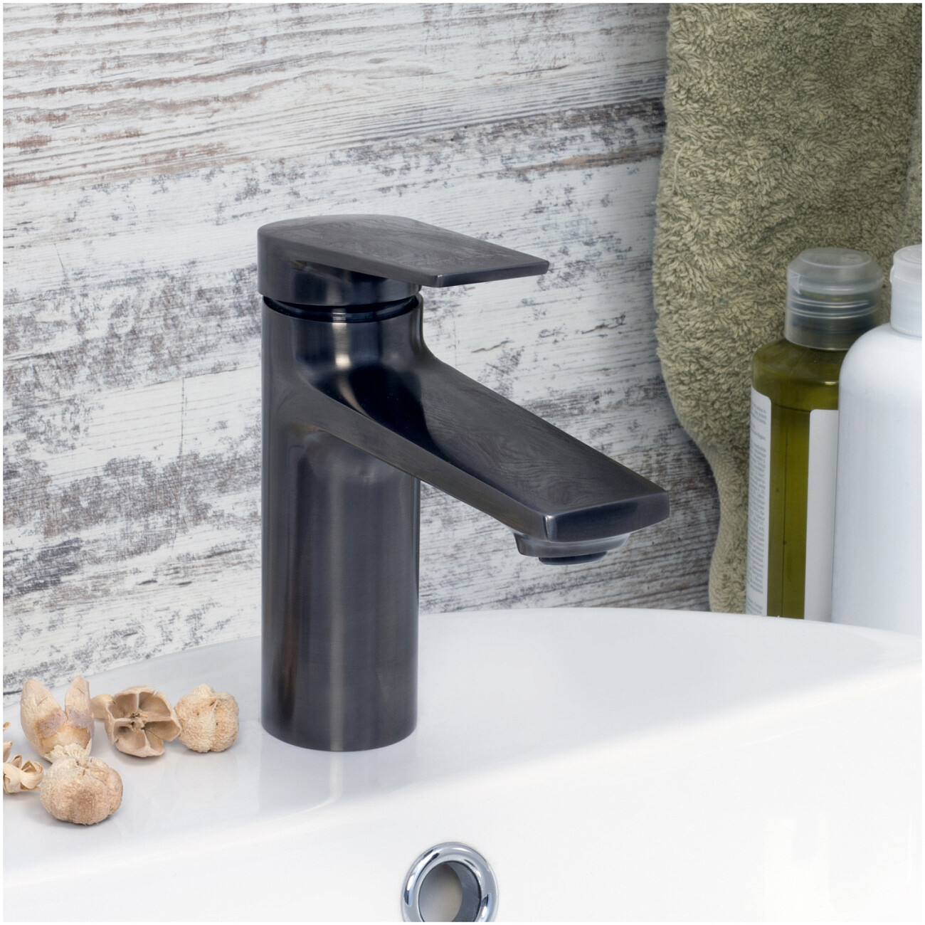 Смеситель для раковины из латуни оружейная сталь Wasserkraft 8403 - изображение 2