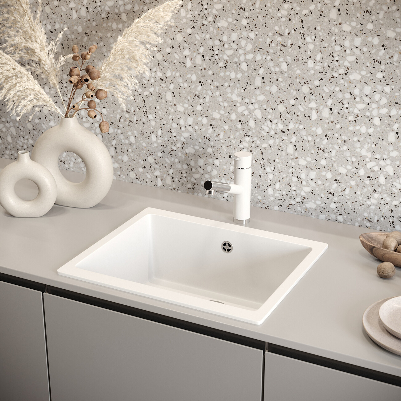 Смеситель для кухни латунный с выдвижным изливом агат Domaci "Солерно" DC-3012 - изображение 5