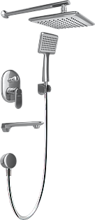 Душевой комплект с верхним душем и смесителем для душа хром Stworki &quot;Алта&quot; HDA1814YR3