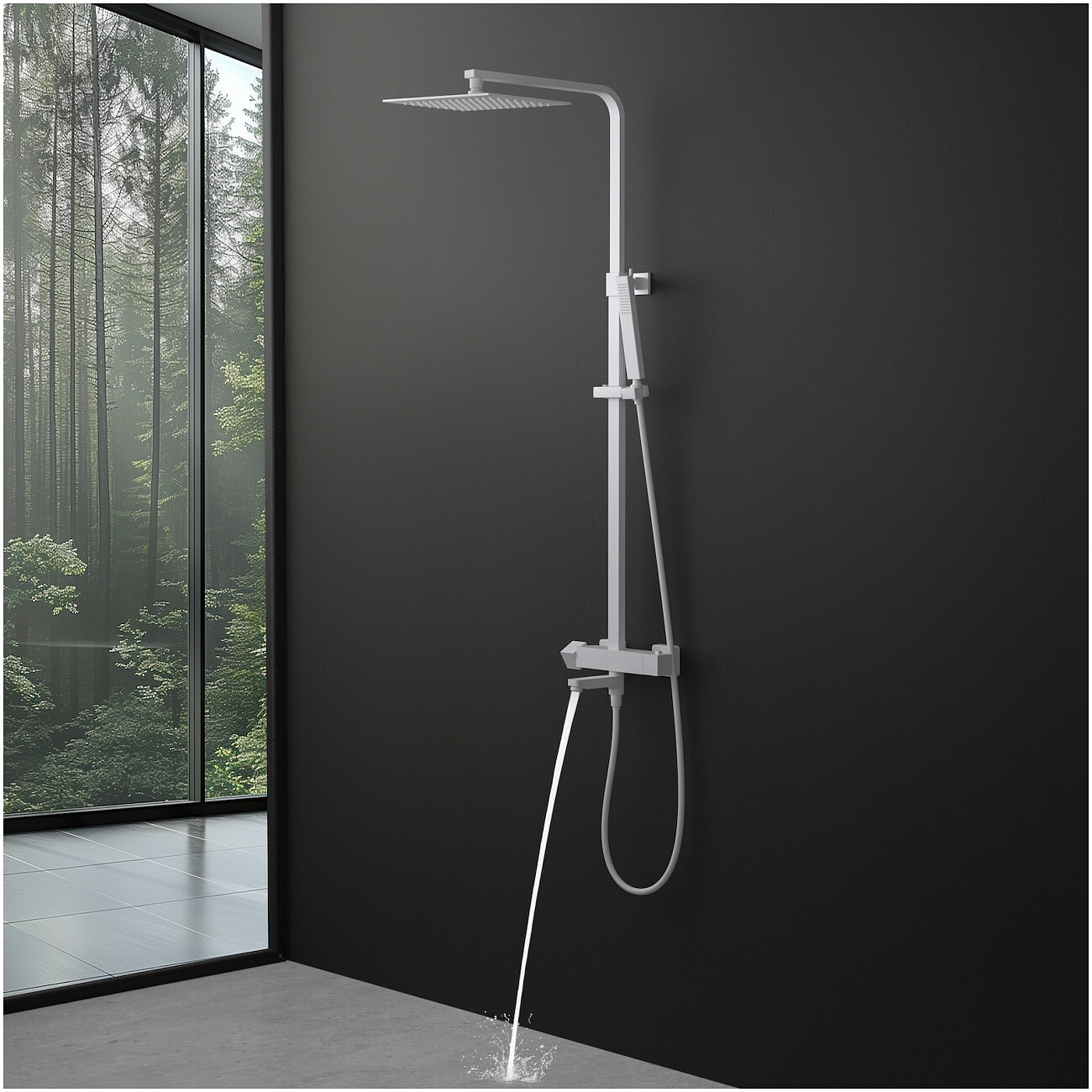 Душевая система с термостатом белая матовая Timo Tetra-thermo SX-0169-16 - изображение 5