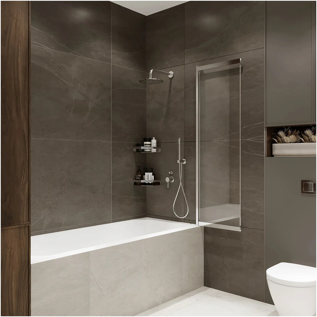 Душевая штора на ванну стеклянная 90х150 см хром Reflection Slider RX15090CCR-22 - изображение 5