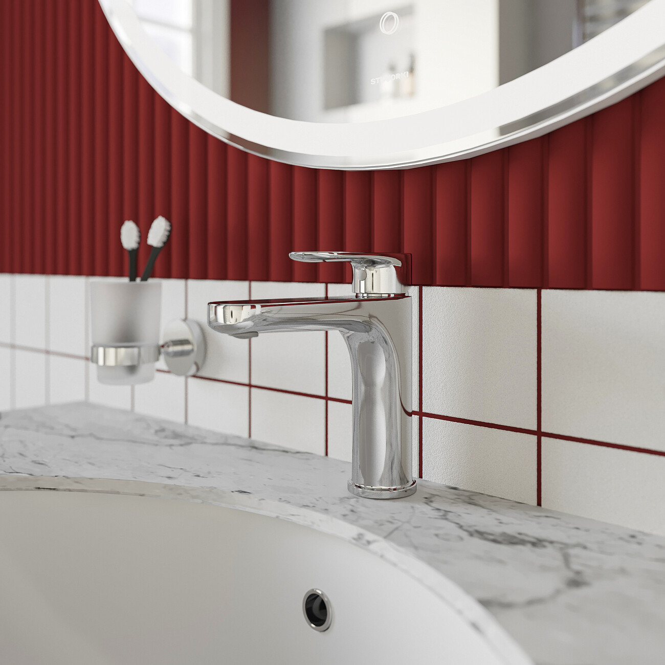 Смеситель для раковины однорычажный хром Stworki "Ноттвиль" NO-01cr - изображение 6