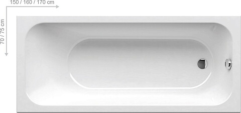 Ванна акриловая 150х70 см белая Ravak Chrome C721000000