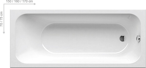 Ванна акриловая 150х70 см белая Ravak Chrome C721000000 - изображение 1