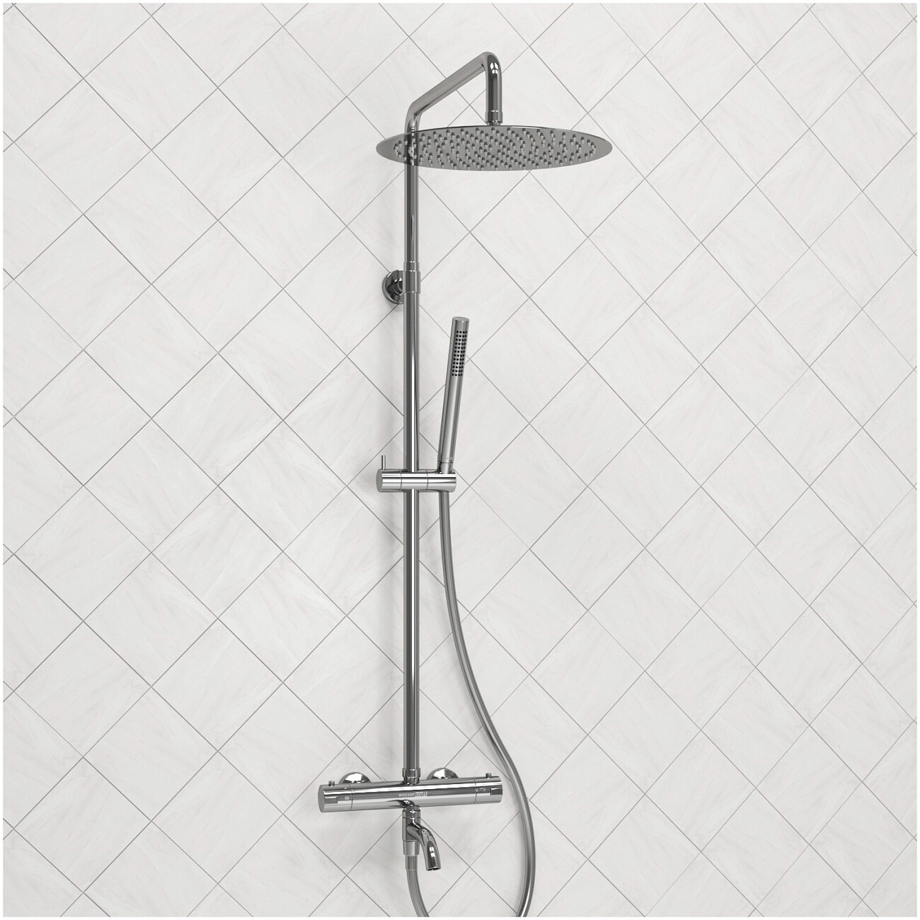 Душевой комплект с верхним душем и лейкой хром Wasserkraft A188.116.137.087.CH Thermo - изображение 2