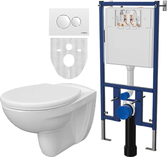 Унитаз подвесной с инсталляцией и кнопкой смыва белый Diwo &quot;Анапа&quot; 4501 804-003-701 7310