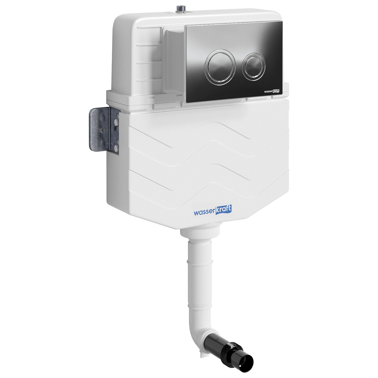 Встраиваемый смывной бачок с кнопкой смыва хром глянцевый Wasserkraft Aller 10TLT.031.ME.CH01 - изображение 2