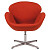 Кресло мягкое поворотное красное Swan