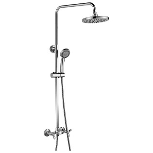 Душевая стойка с верхним душем и смесителем хром Rossinka Q02-45