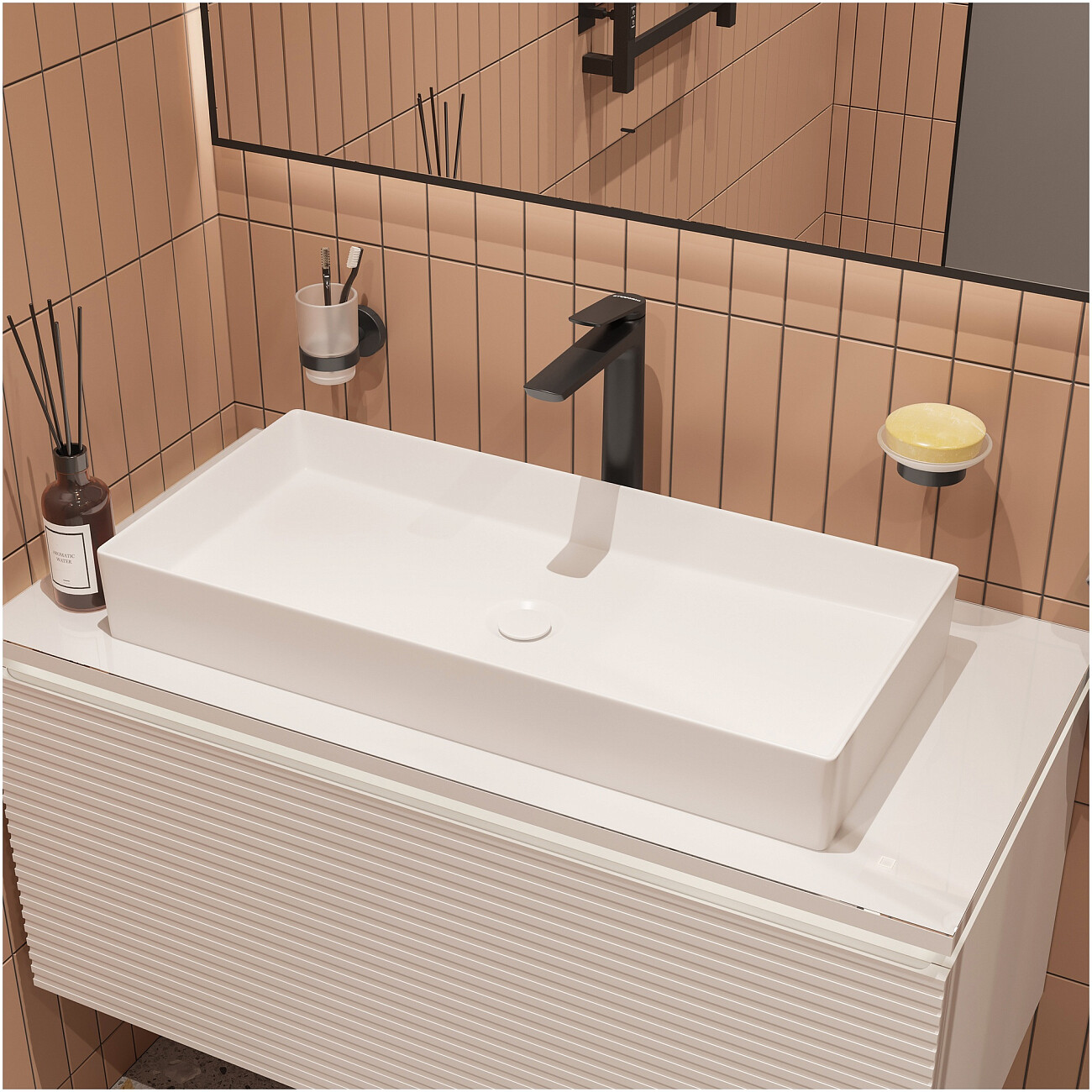 Смеситель для раковины однорычажный черный Stworki "Вирклунд" S05020BK - изображение 7