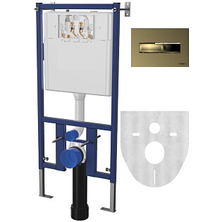 Инсталляция для унитаза с кнопкой смыва золотая Diwo 4501.7325