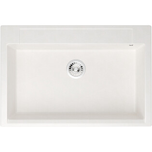 Мойка кухонная из искусственного мрамора прямоугольная 51х76 см Domaci белый хлопок &quot;Савона&quot; РА 760