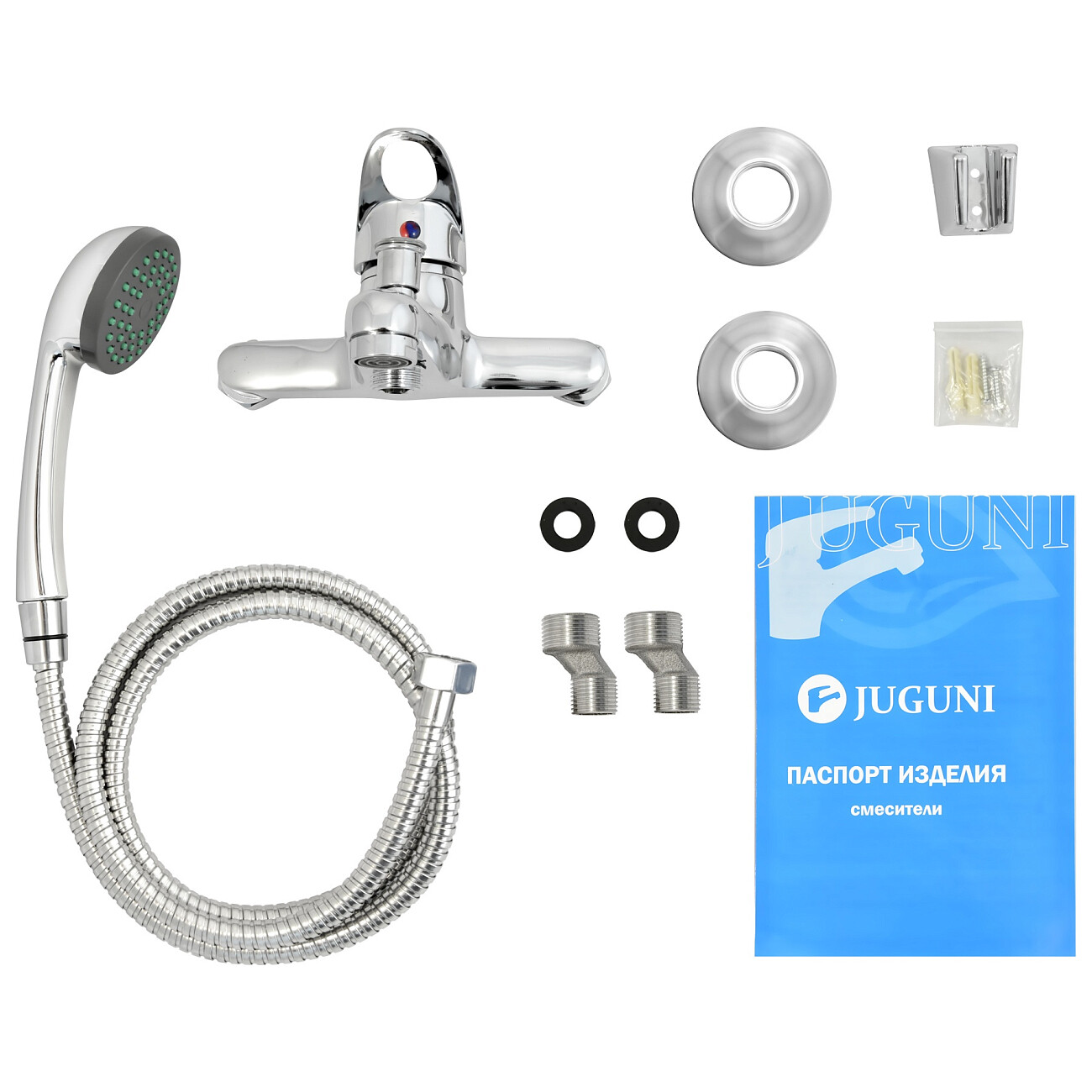 Смеситель для ванны однорычажный с душевым гарнитуром хром Juguni Phoenix JGN0220 0402.614 - изображение 8