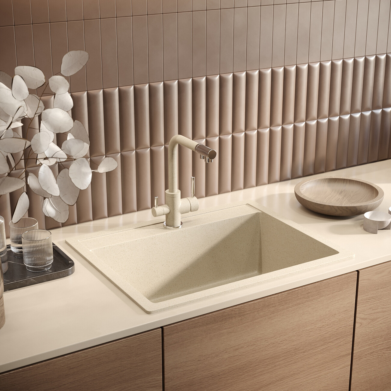 Смеситель для кухни однорычажный с изливом для фильтрованной воды берилл Domaci "Солерно" DC-3003 - изображение 3