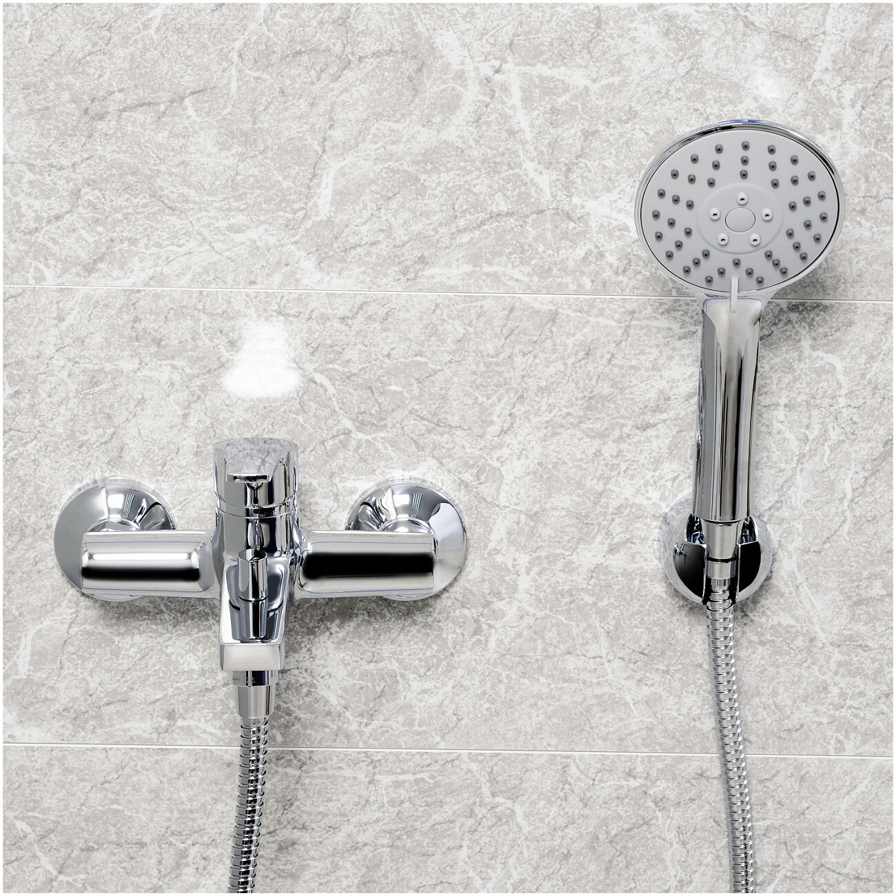 Душевой комплект с лейкой и коротким изливом хром Wasserkraft Rhin 4401 - изображение 5