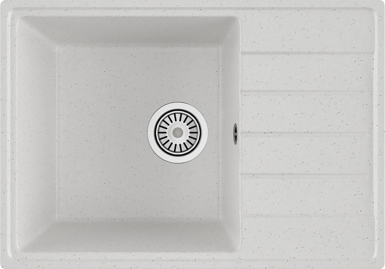 Мойка кухонная белая Domaci "Палермо" со смесителем хром "Ливорно" 33080-229-1GB-IG11, PR-600-001 - изображение 4