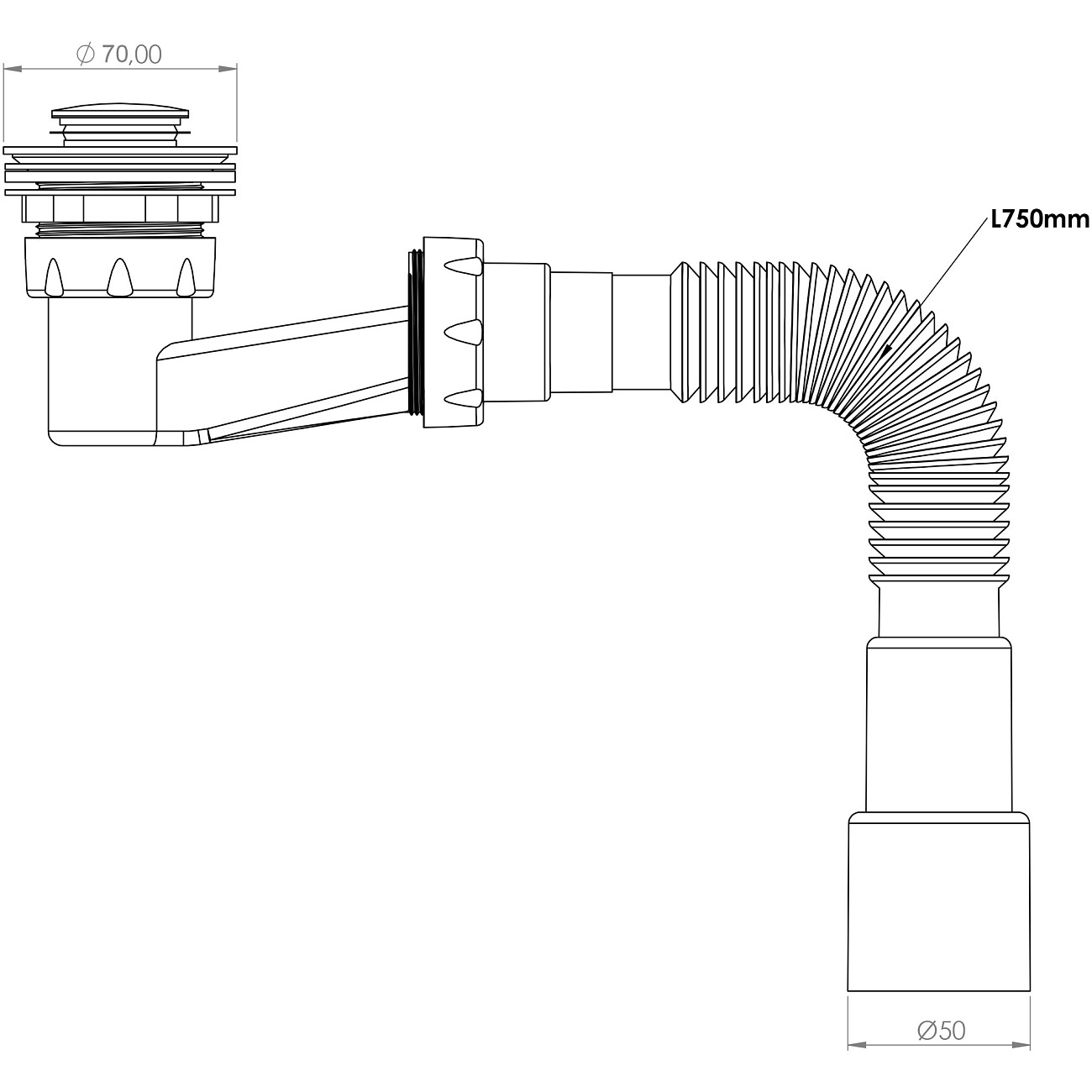 Сифон для поддона белый Ewrika 5050860 - изображение 6