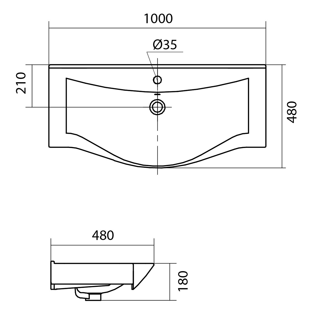 Раковина мебельная фарфоровая 100 см белая Stworki "Беверли" - изображение 2