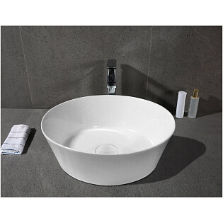 Раковина накладная фарфоровая круглая 40 см белый мрамор Cerutti SPA CR3301MWM2