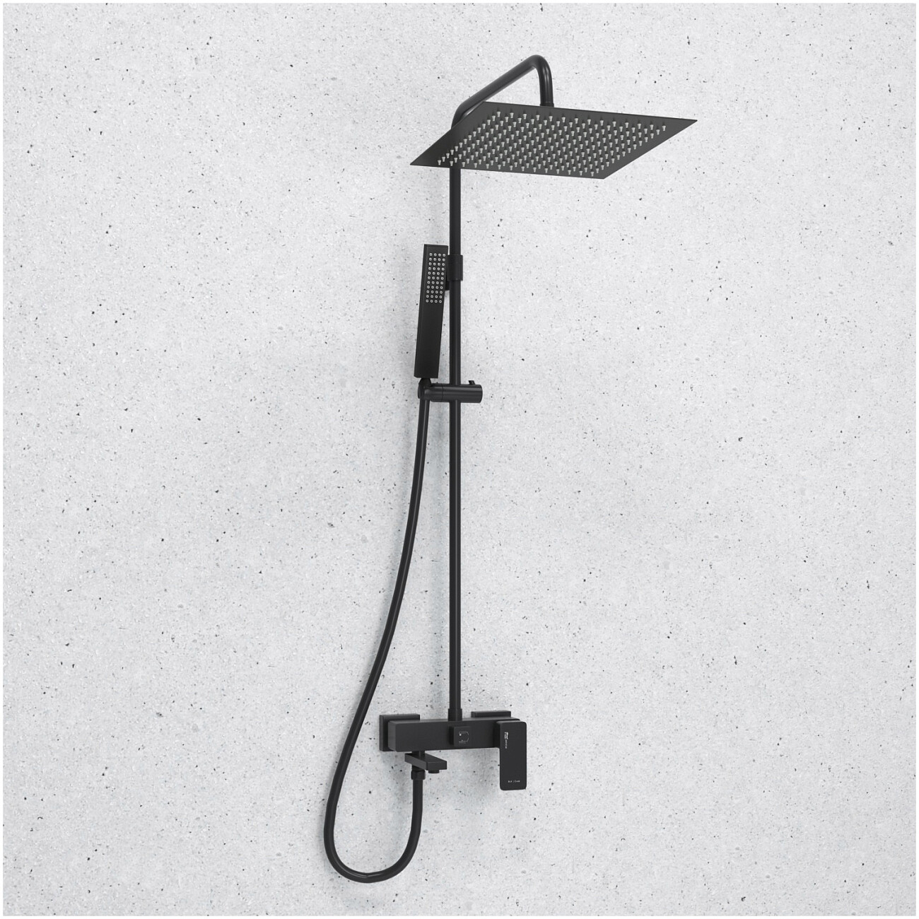 Душевой комплект с тропическим душем и смесителем для душа черный Wasserkraft A277.162.218.BM - изображение 2