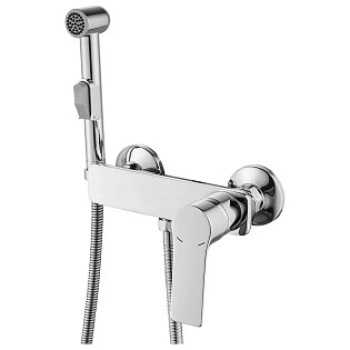 Смеситель настенный с гигиеническим душем хром Rossinka RS27-52