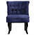 Кресло мягкое с деревянными ножками синее Dawson