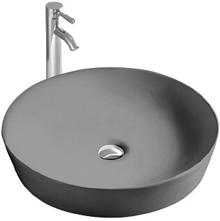 Раковина накладная фарфоровая круглая 42 см серая Aquatek &quot;Европа AQ5558-MG