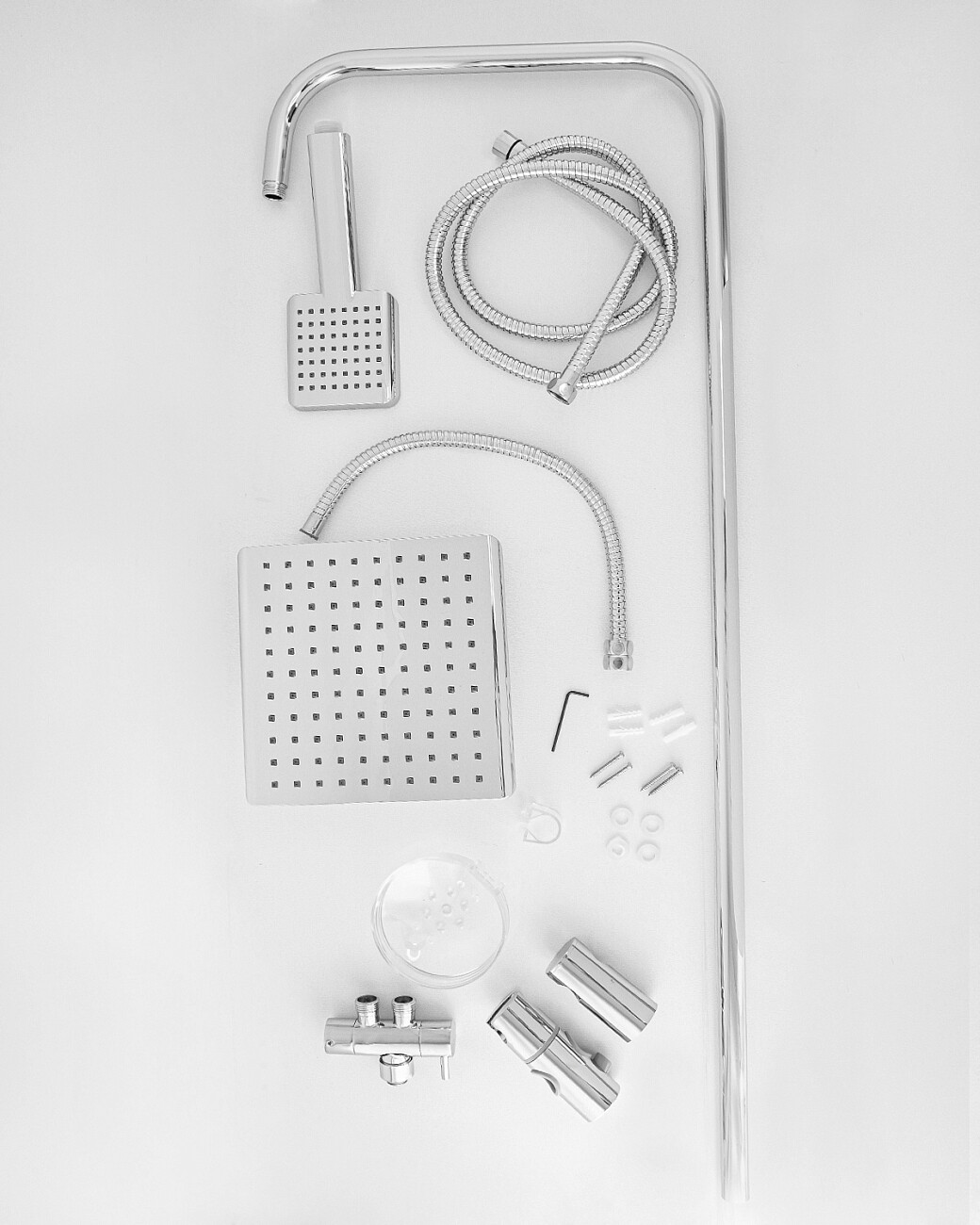 Душевая стойка с верхним душем с держателем и мыльницей хром Stworki "Флом" FL-04cr - изображение 6