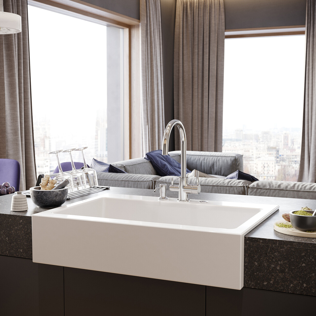 Мойка кухонная белый глянец Domaci "Сиена" 50186-101 3 - изображение 3