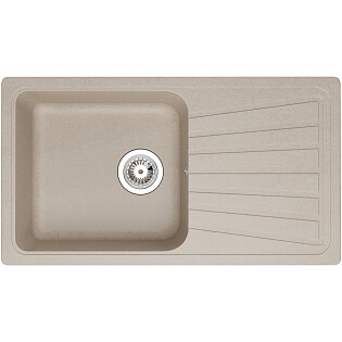 Мойка кухонная из искусственного гранита с крылом бежевая Domaci &quot;Верона&quot; 81-46 бежевая