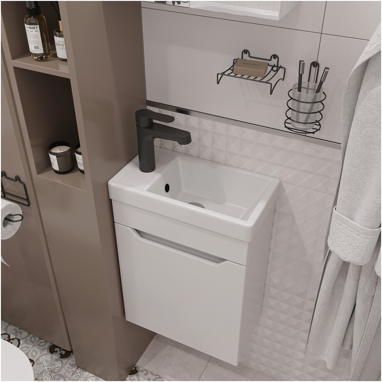 Раковина фарфоровая накладная 41 см белая Diwo "Енисей" 40 RDE-40 - изображение 3