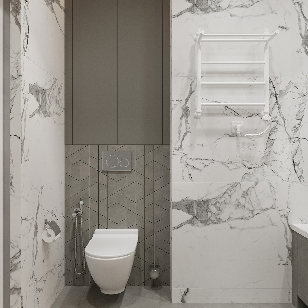 Полотенцесушитель электрический 60х50 см с полкой белый Ewrika "Сафо" FP R 4656759178734 - изображение 4