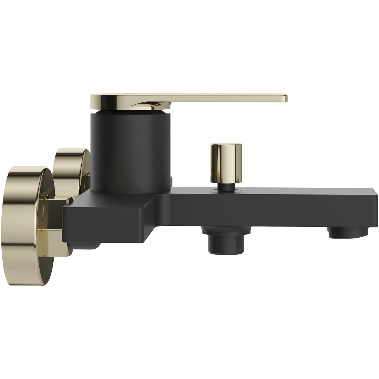 Смеситель для ванны с душем настенный черный, золотой Stworki "Олланд" S01100BG - изображение 7