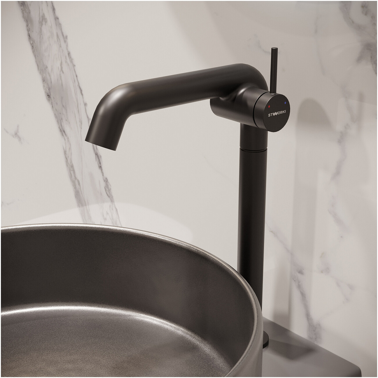 Смеситель для раковины однорычажный черный Stworki "Лунд" S25025BK - изображение 5