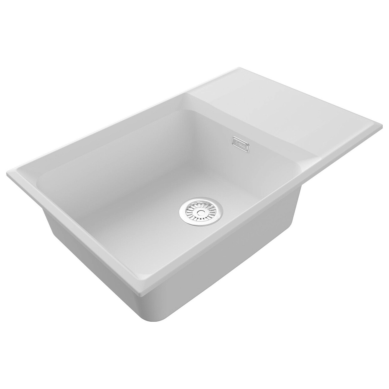 Мойка кухонная кварцевая прямоугольная 50х78 см белая Point "Этна 78" - изображение 3